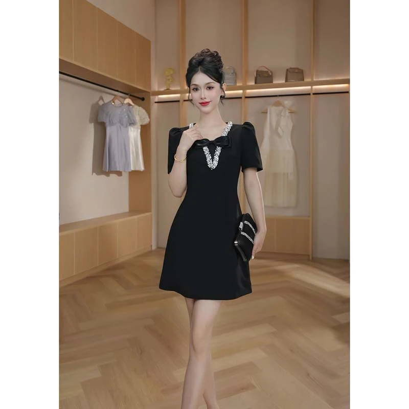 新款时尚轻奢法式名媛风气质修身连衣裙D2183