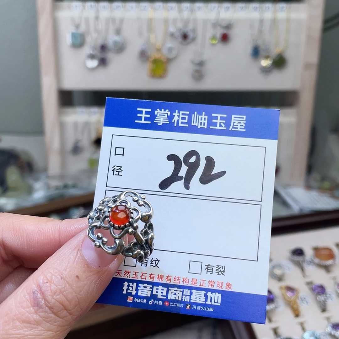 颈饰石榴石银S925镶嵌