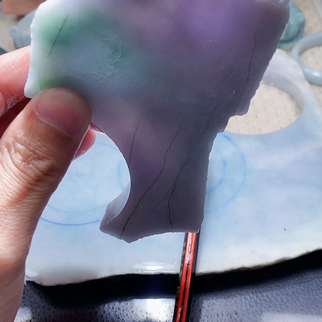 S***长翡翠未镶嵌颈饰588