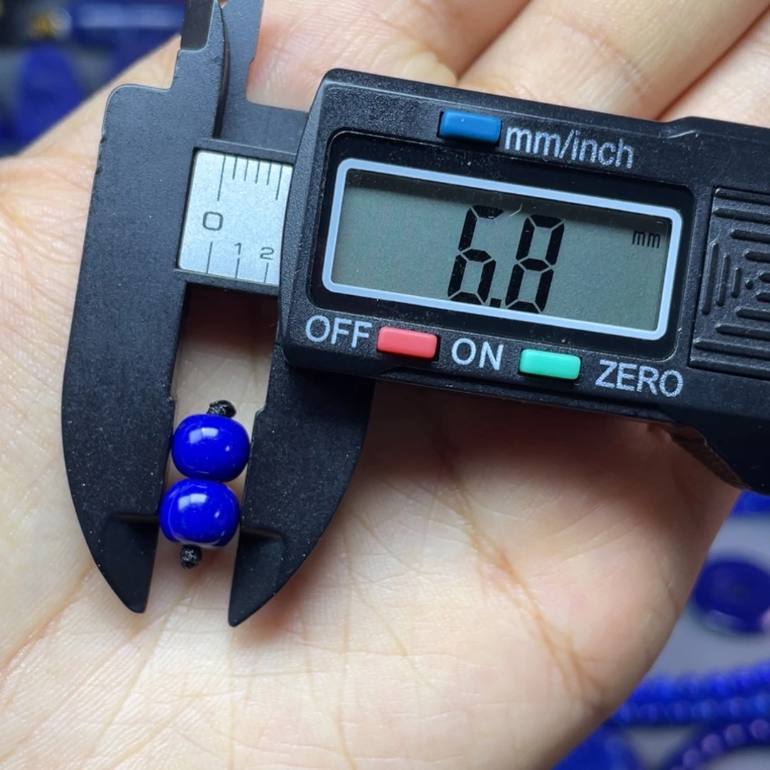 青金石未镶嵌6×6mm老型对珠配饰