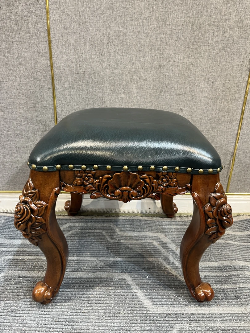 ZD677妆凳 460*460*430真皮美式脚踏坐具