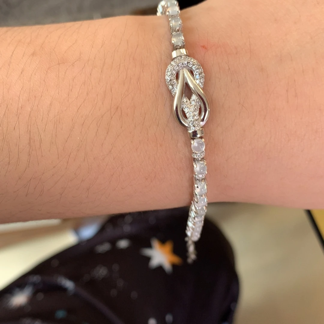 翡翠银S925镶嵌戒指手链