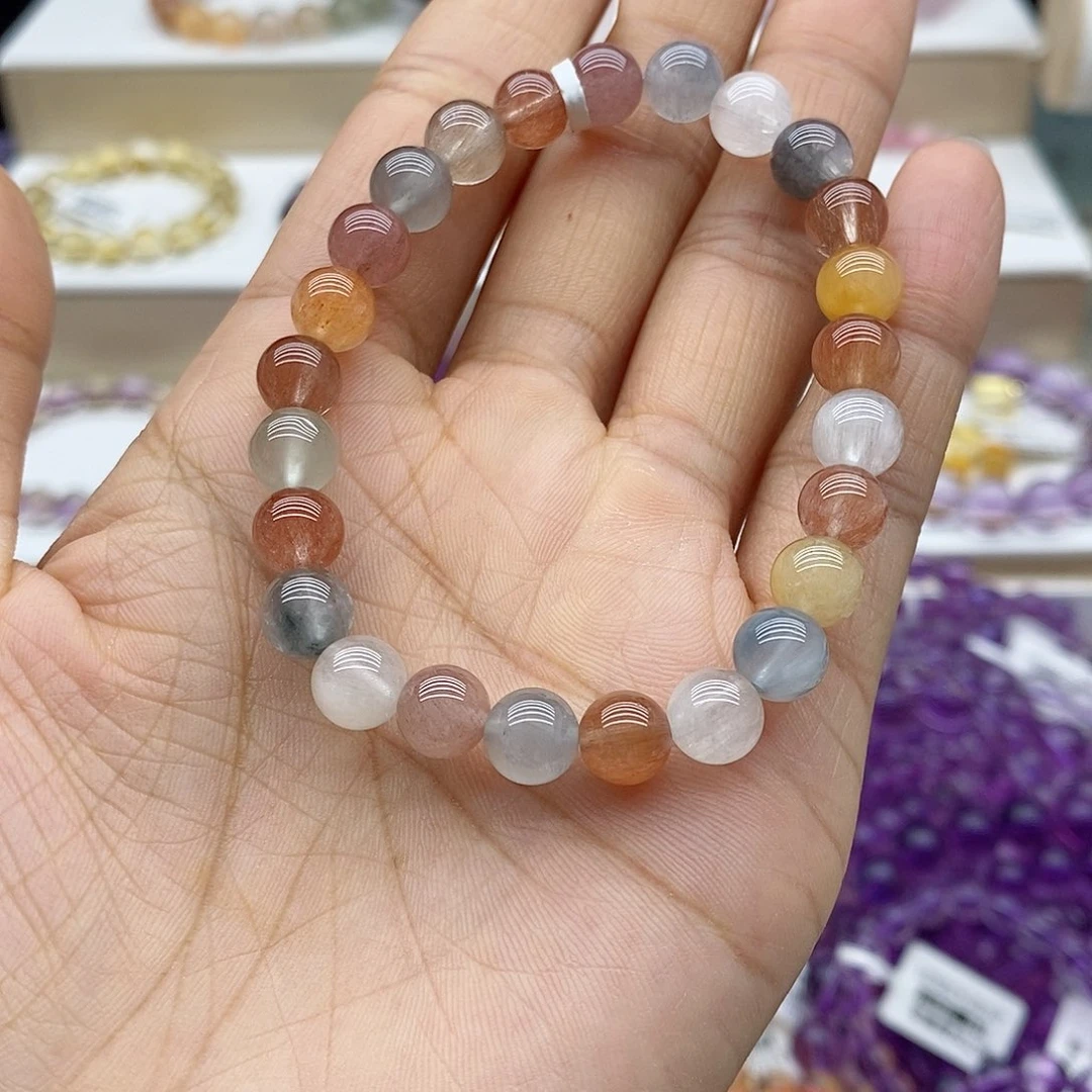 水晶手链未镶嵌彩兔毛7