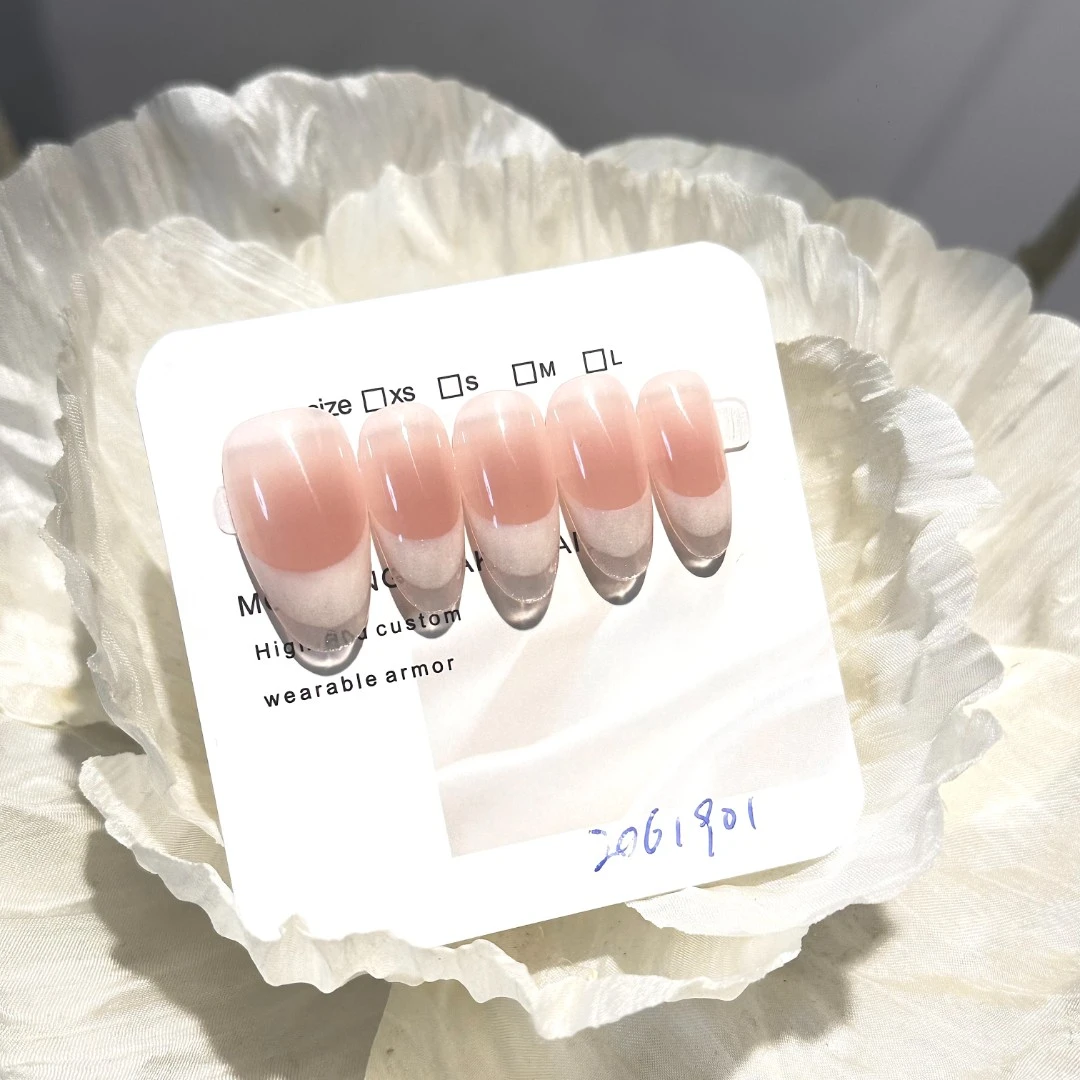 【月如霜】视觉空间感双法式百搭简约气质2061901 纯手工穿戴甲