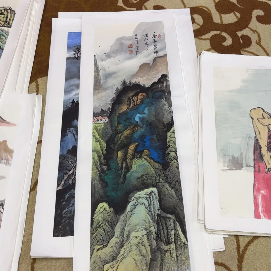 国画路*金帆四尺对开童