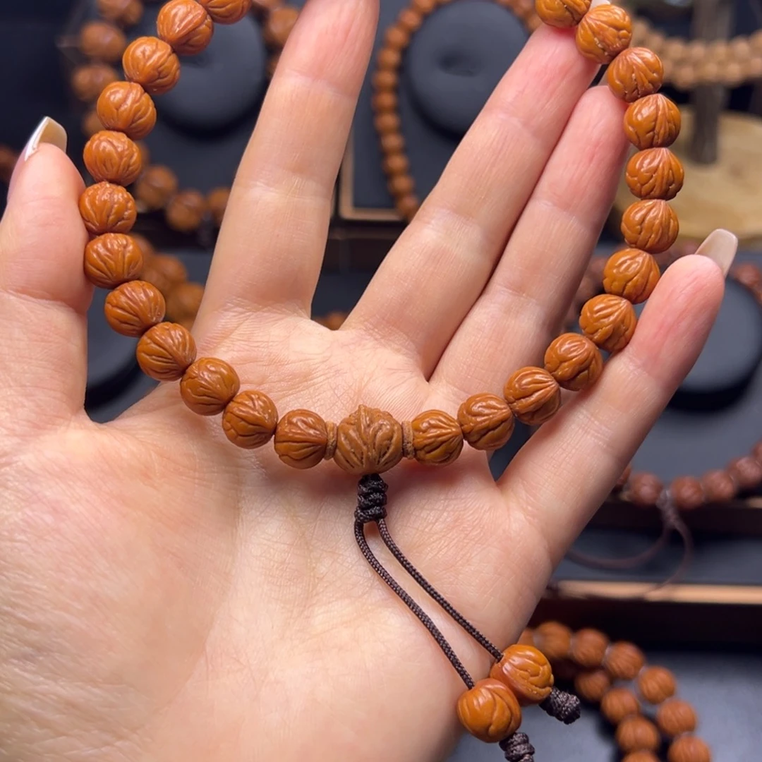 广***制手串桃核野生玉龙脊10