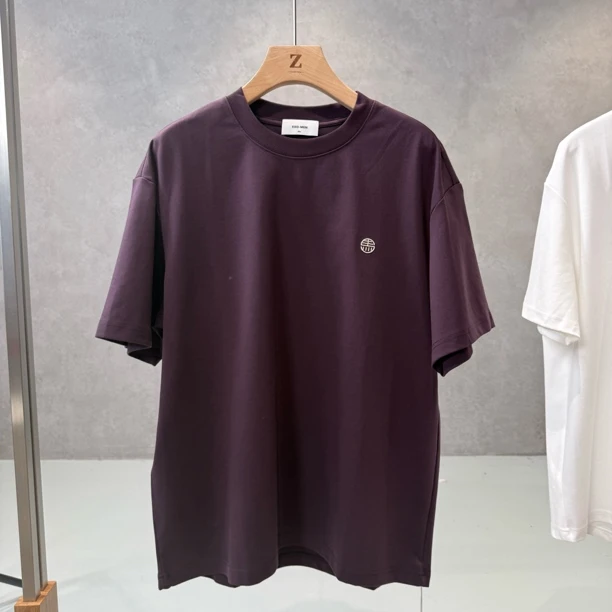 马年新年短袖T恤内搭打底衫宽松落肩袖高级感青年打底上衣简约男