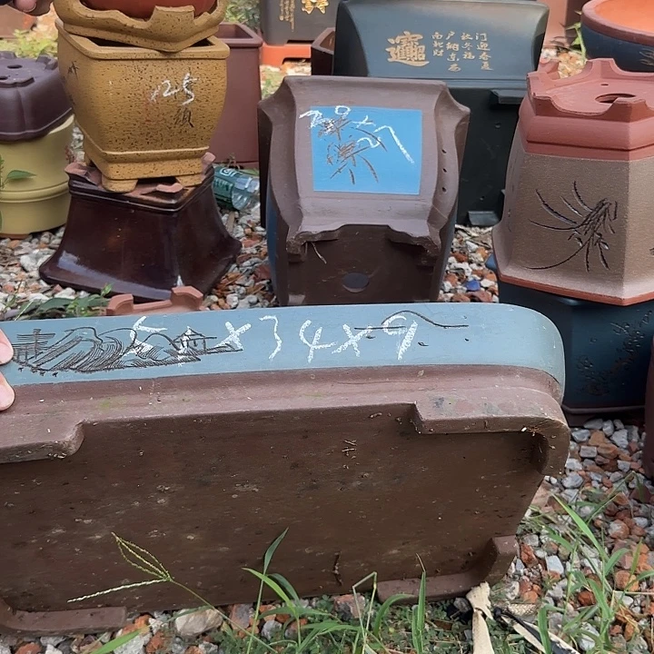 紫砂花盆紫砂花盆盆景盆瑕疵