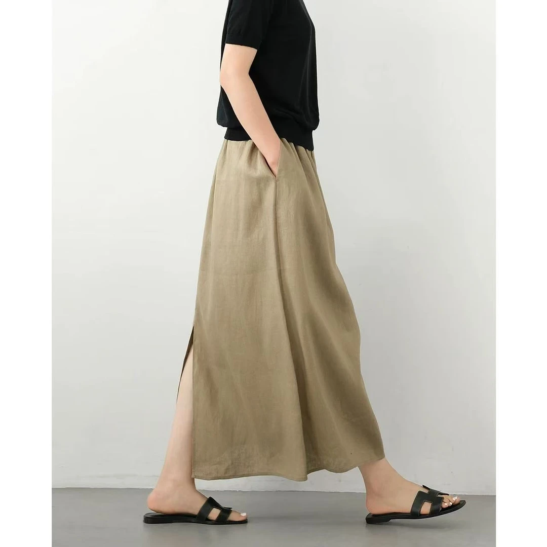 【薇姐服饰】夏季女士气质时尚简约百搭纯色半身裙3127