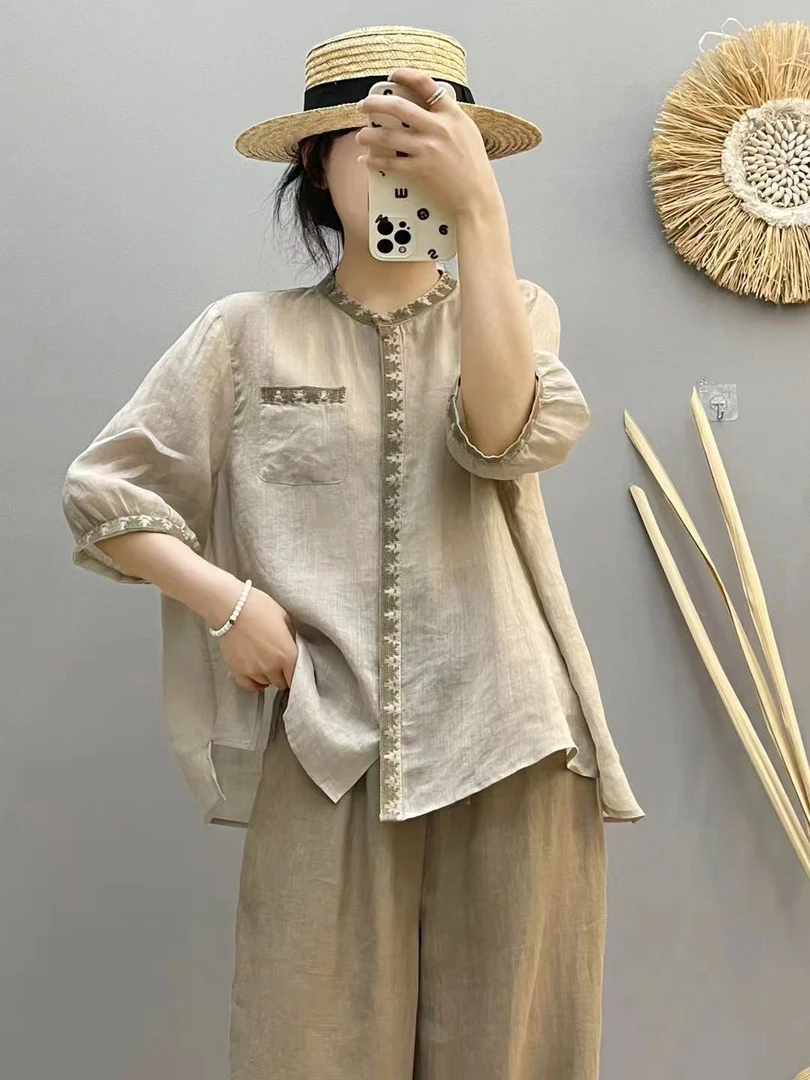 【米谷谷原创】【151-199】2025春夏新款原创设计苎麻高货上衣