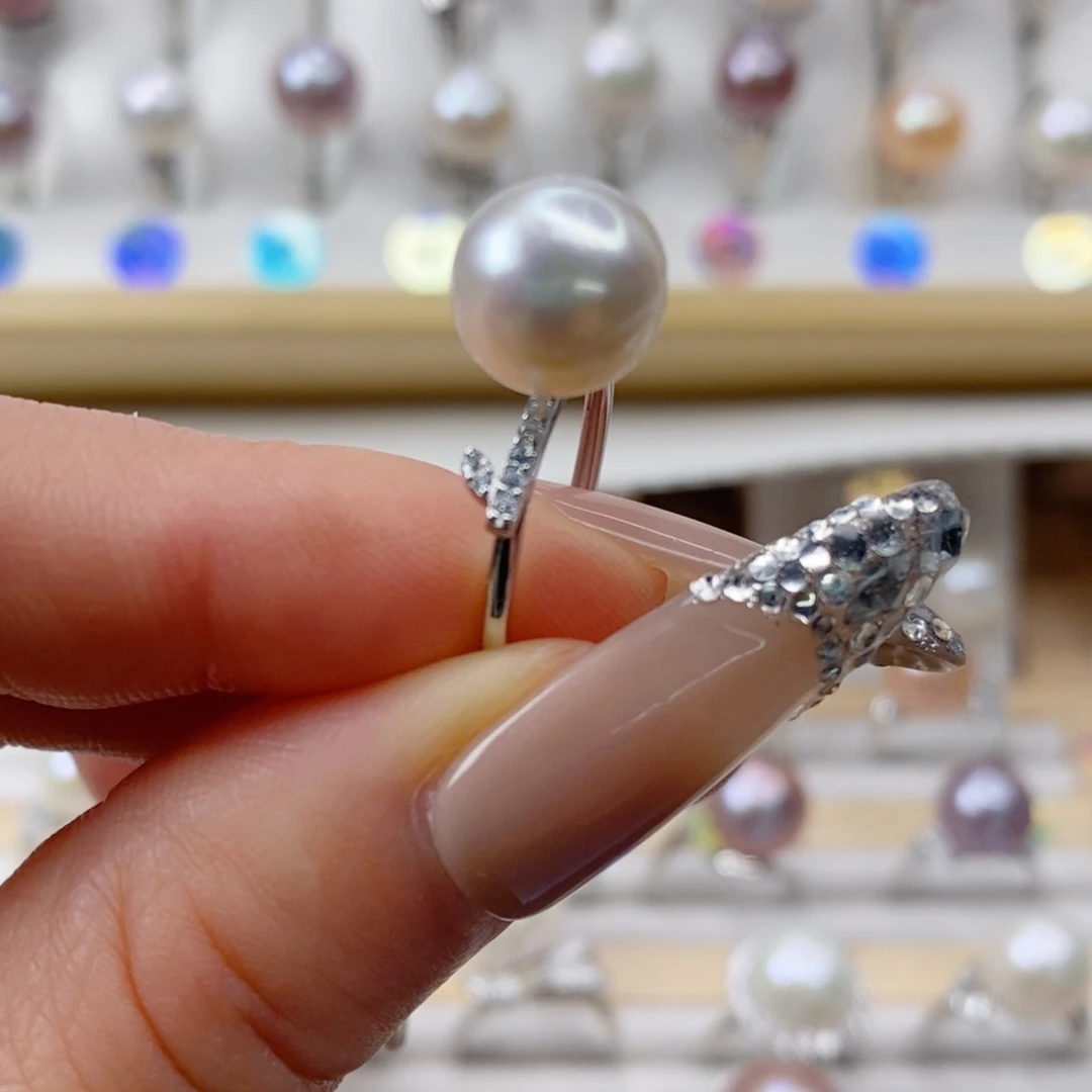 淡水珍珠戒指银S925镶嵌