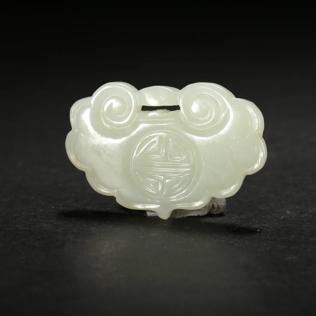 民国*福寿纹玉锁佩/JTY02251025366/和田玉【北京文博】