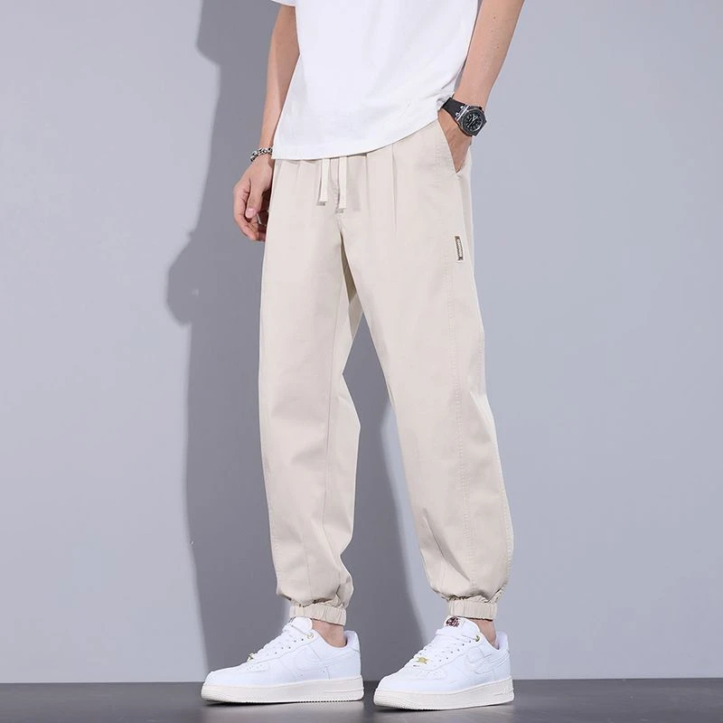 2025夏季薄款休闲裤男士工装速干束脚休闲裤宽松百搭国潮新风珠片