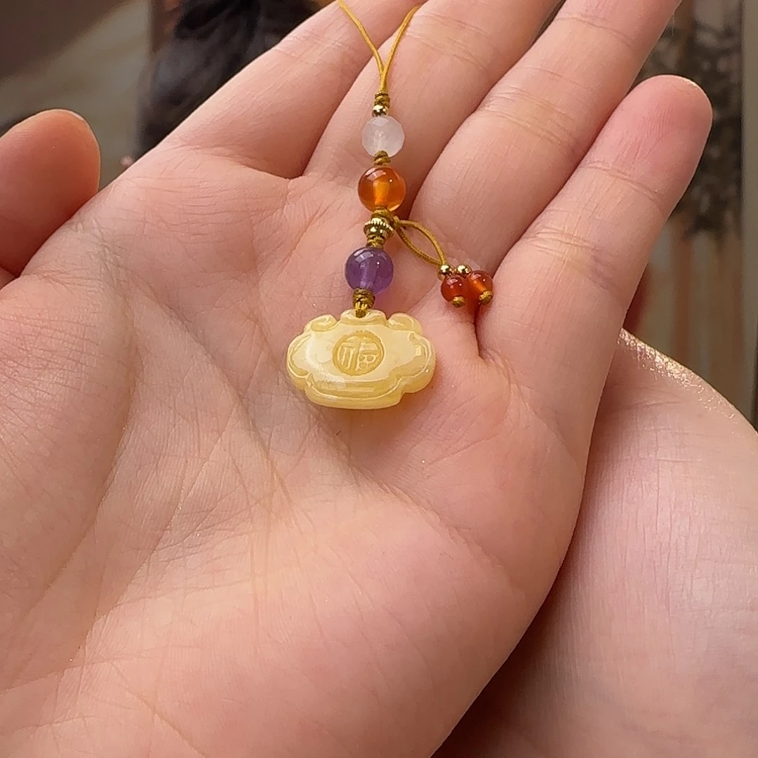 蜜蜡未镶嵌吊坠(赠链)