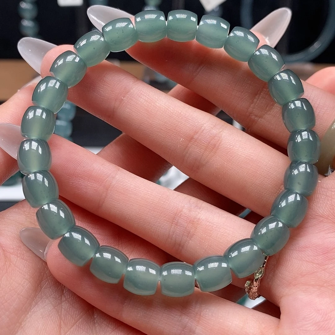 未镶嵌手链翡翠7.7mm晴水直切手串