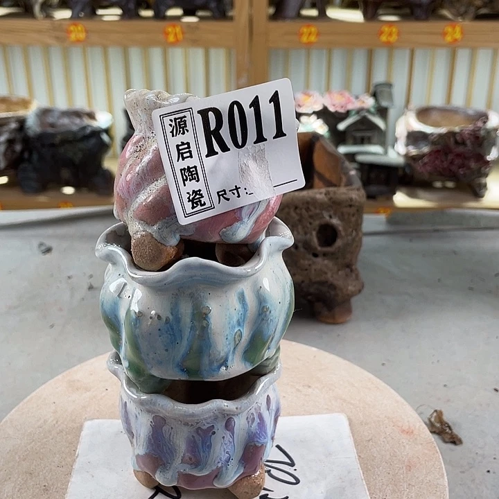 紫砂花盆景德镇陶瓷花盆011