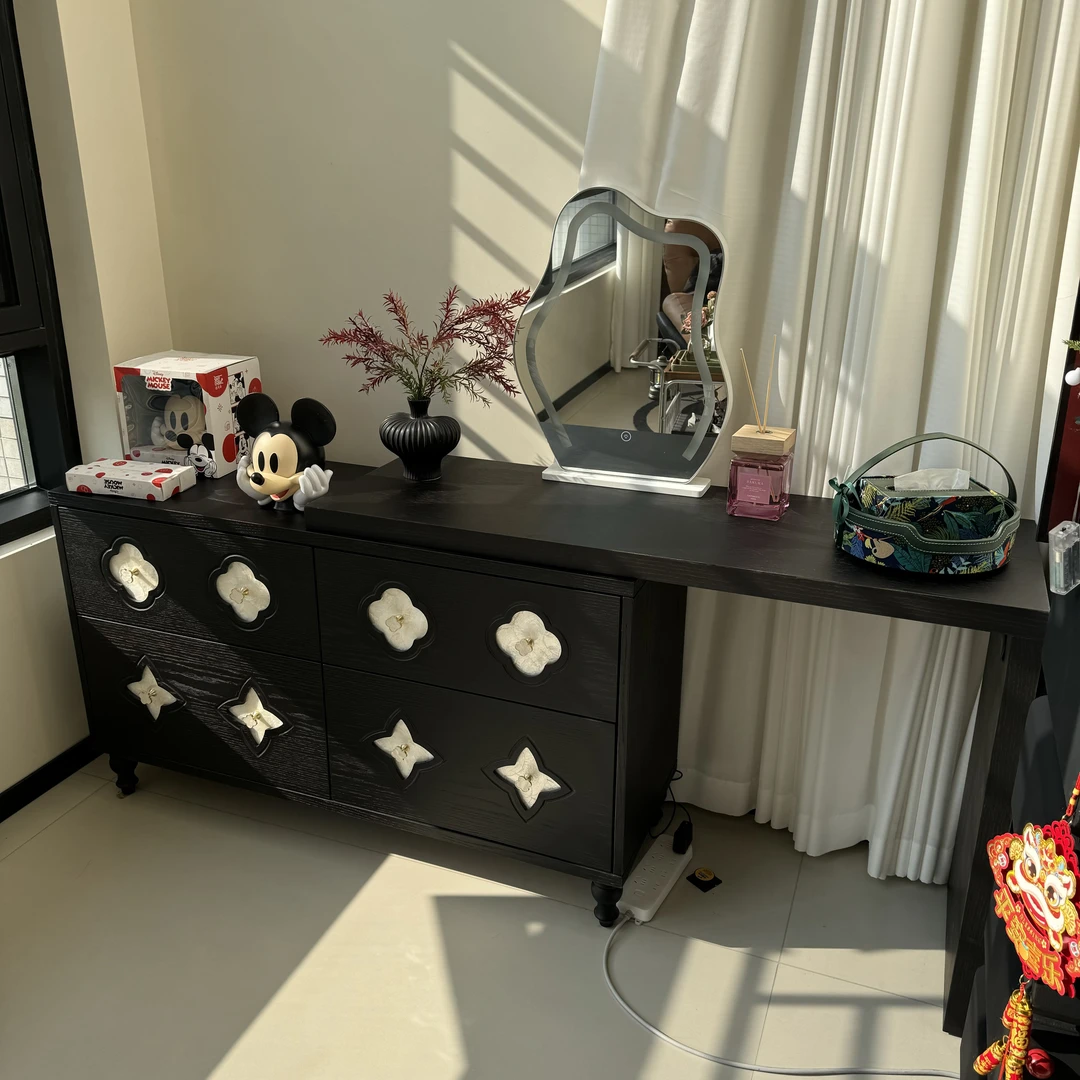 Y-2046意式轻奢简约家用储物复古妆台伸缩餐边柜125-235*40*76