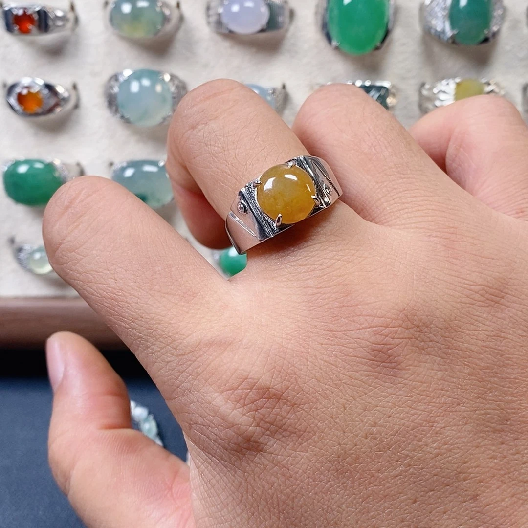 翡翠银S925镶嵌戒指