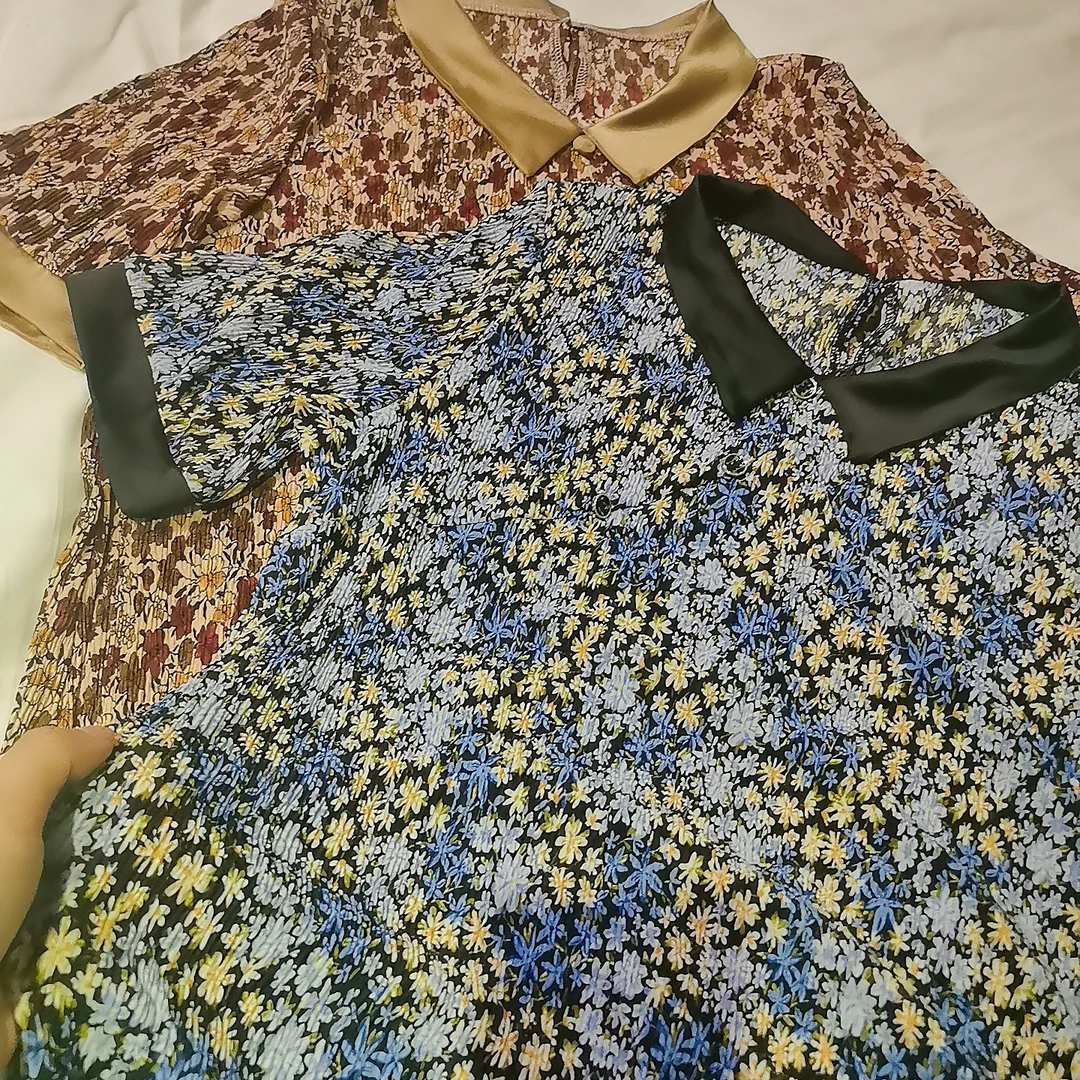 x小翻领的花花便宜连衣裙s25520