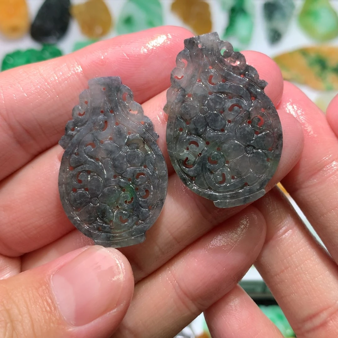 未镶嵌定制翡翠耳饰