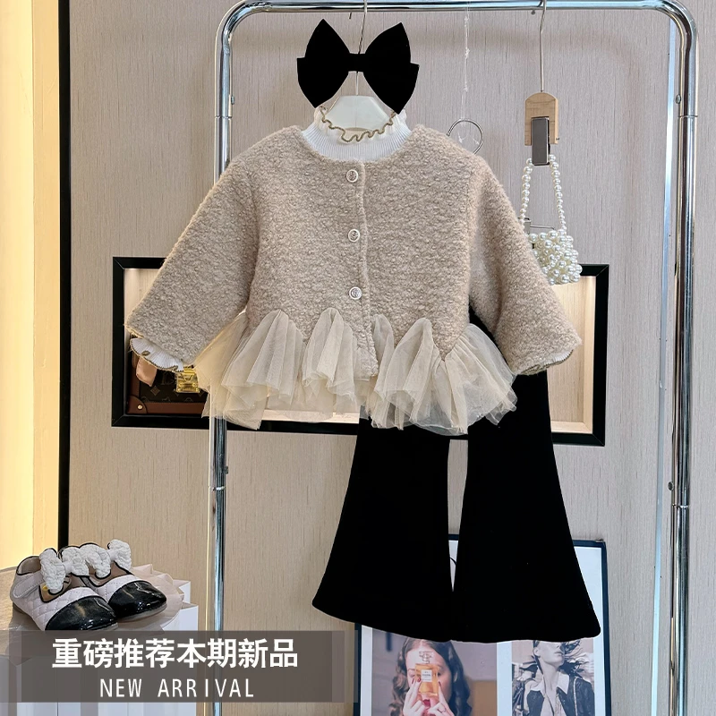 女童秋冬装2025新款小香风外套小女孩洋气时尚秋季儿童气质两件套