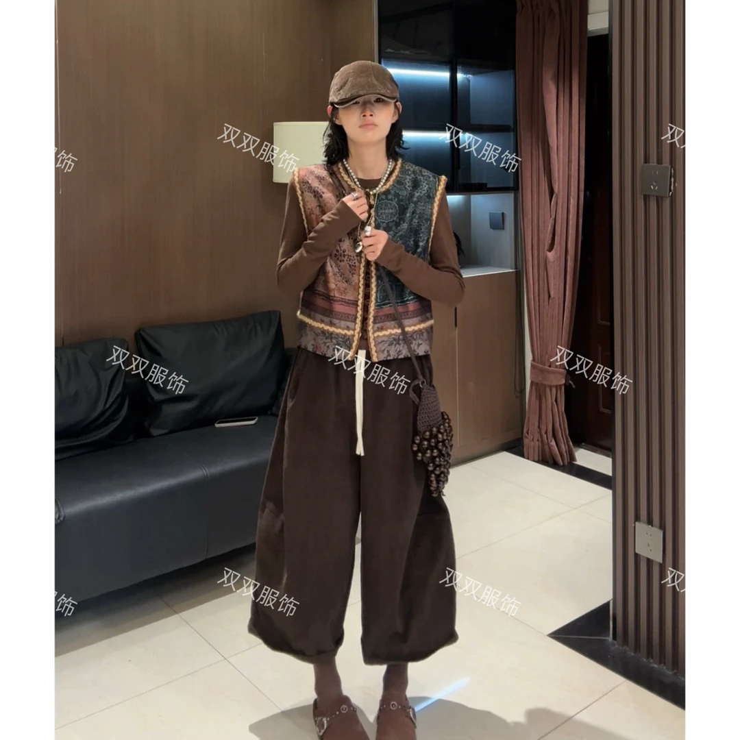 【SSOUHAN】老钱风重工欧货花纹小香风无袖马甲国风精致款