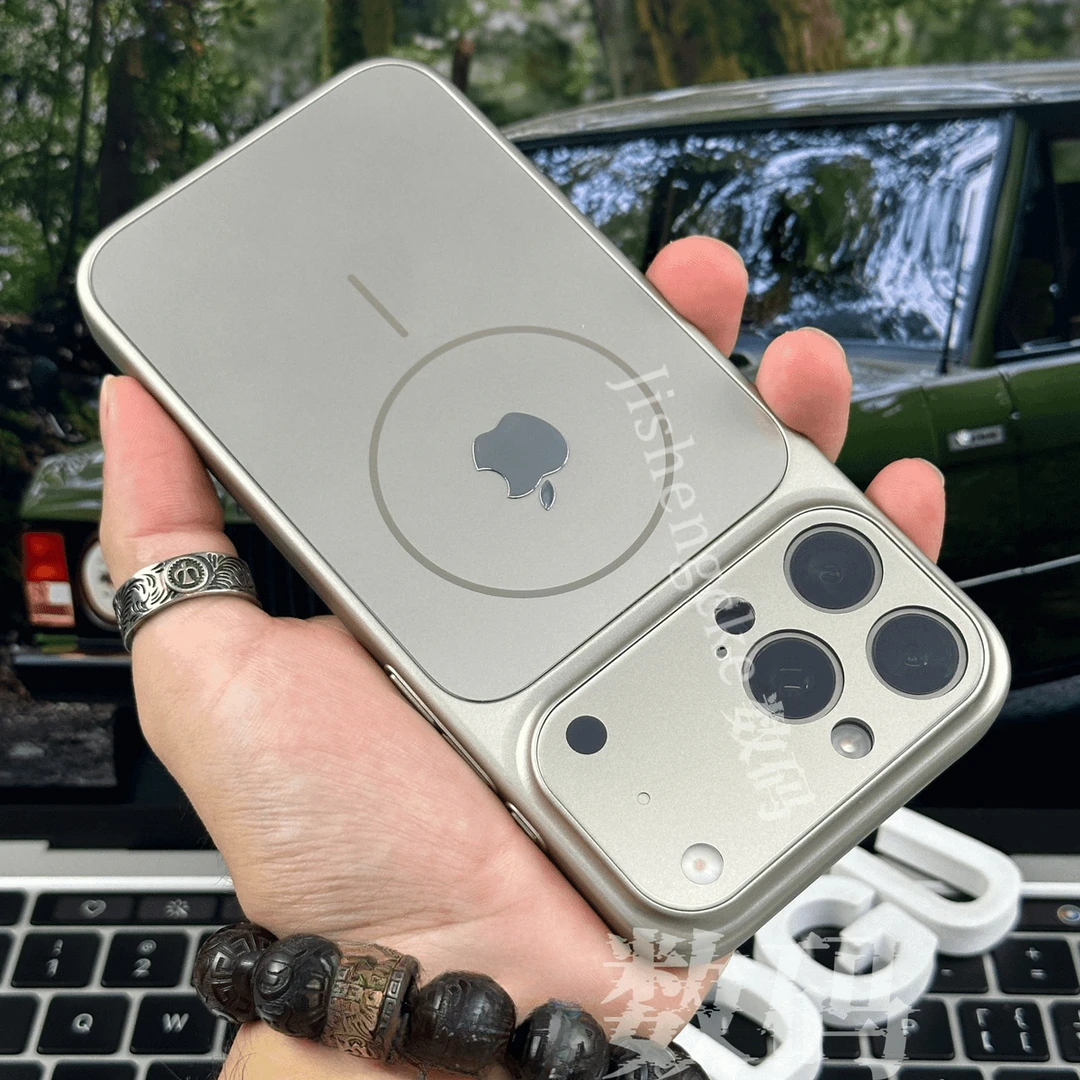 适用iphone16promax/15/14/13磨砂玻璃大视窗秒变17手机壳磁吸硬