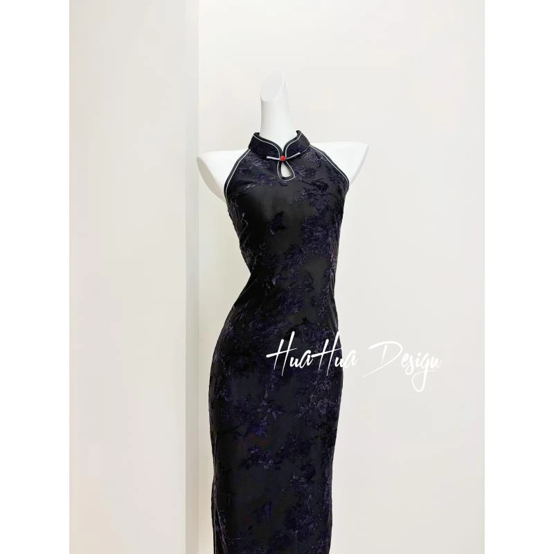 【听雨眠】中国风文艺复古无袖日常旗袍优雅立领显瘦修身衣长120