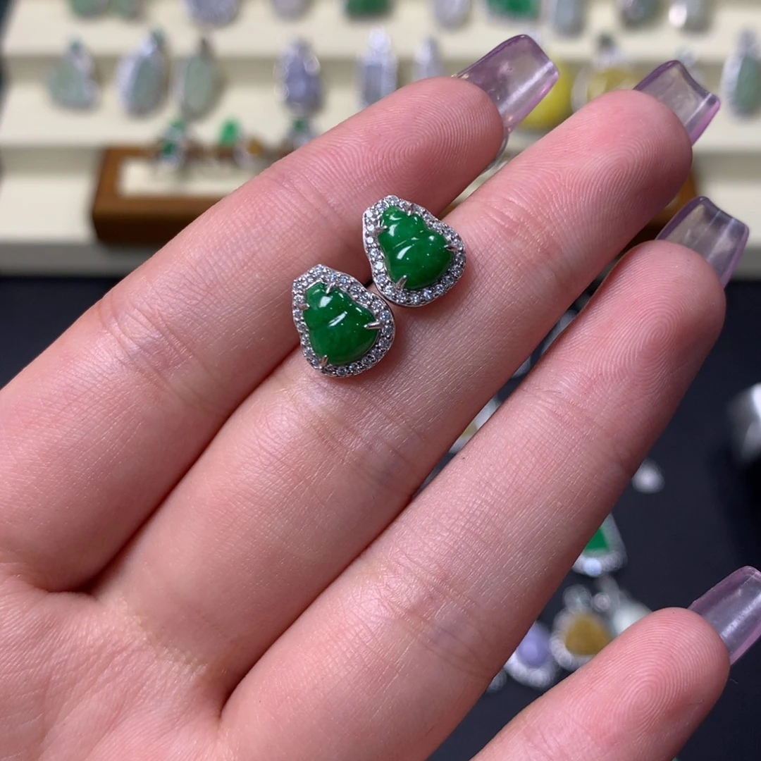 翡翠银S925镶嵌挂件