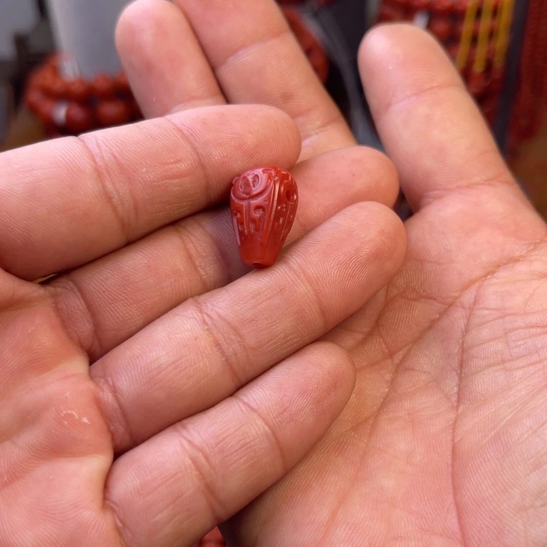 老***虎南红玛瑙未镶嵌川料精工三通