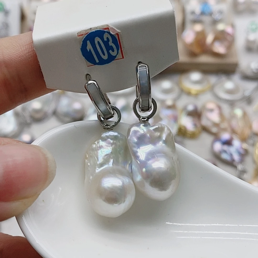 【闪购商品】淡水珍珠耳饰银S925镶嵌
