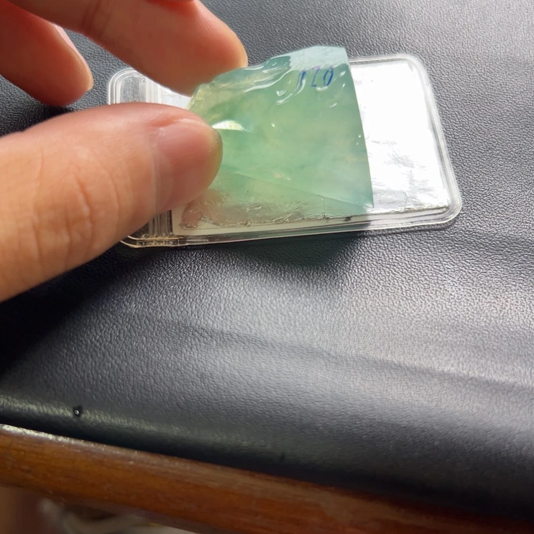 定制翡翠未镶嵌冰胶蓝晴飘花厚庄胶块