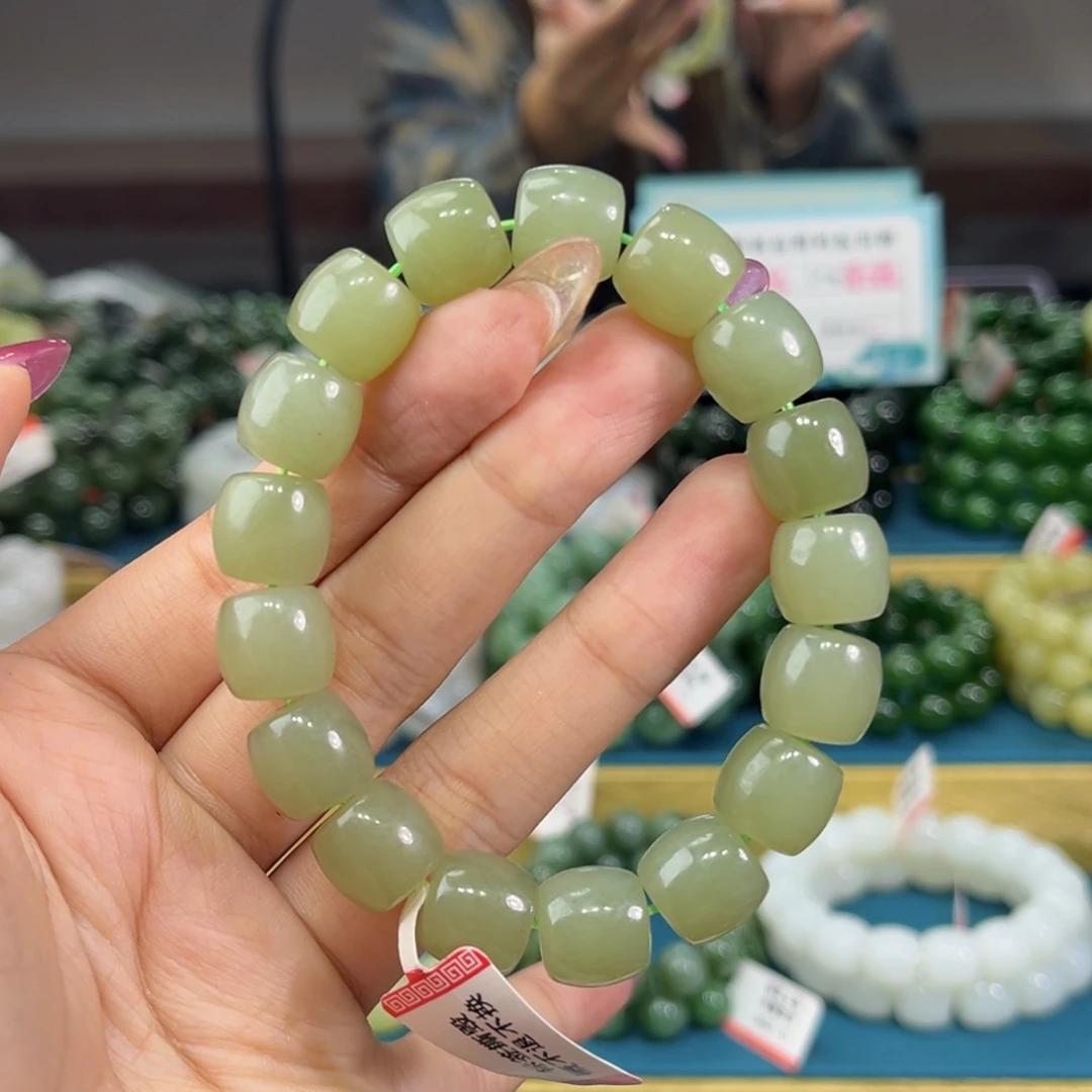 王***帜未镶嵌手链和田玉纯天然和田玉晴水手串12