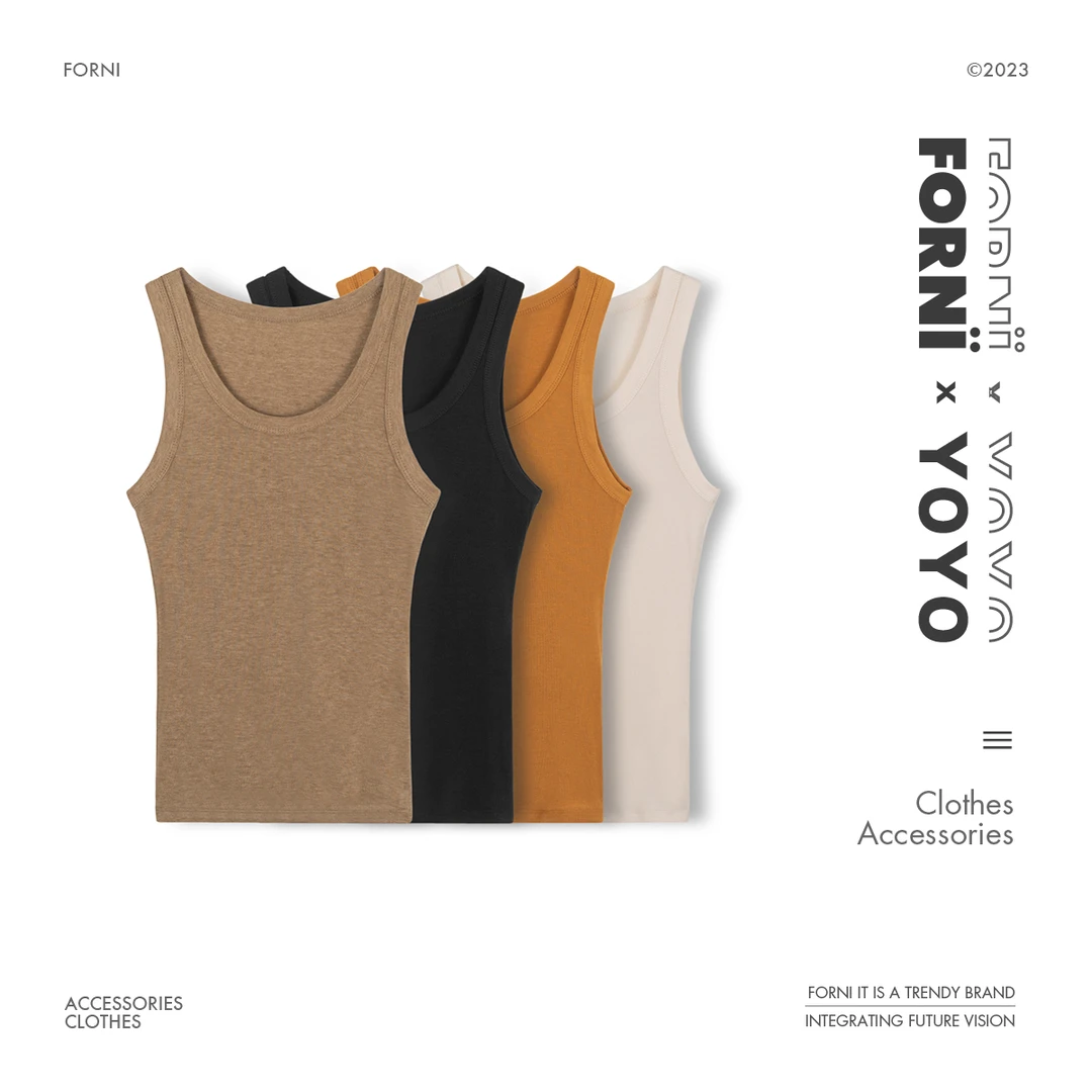 FORNI x YOYO 贝拉日记 ins舒百搭修身适多色休闲无袖女背心打底