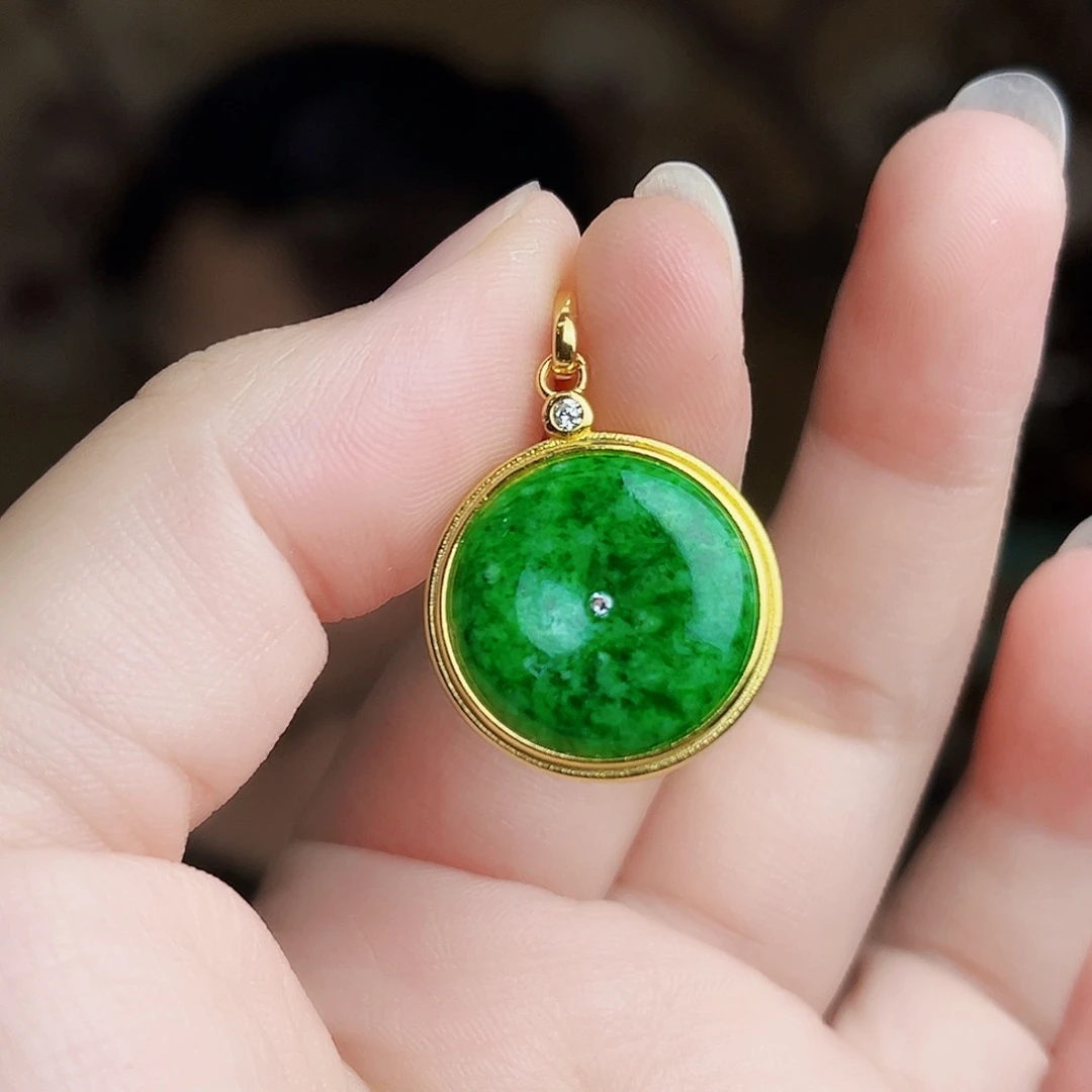 翡翠银S925镶嵌颈饰吊坠