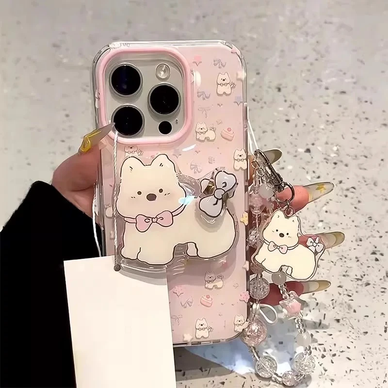 粉色西高地适用iphone苹果16/15promax手机壳华为vivo小米15oppo