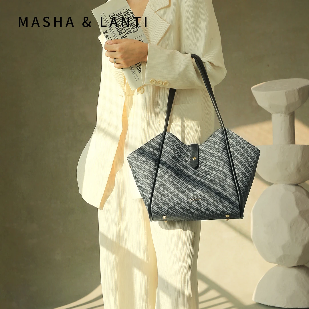 马莎兰缇2025新款黑松露托特包慵懒高级感浪峰包女包大容量通勤包