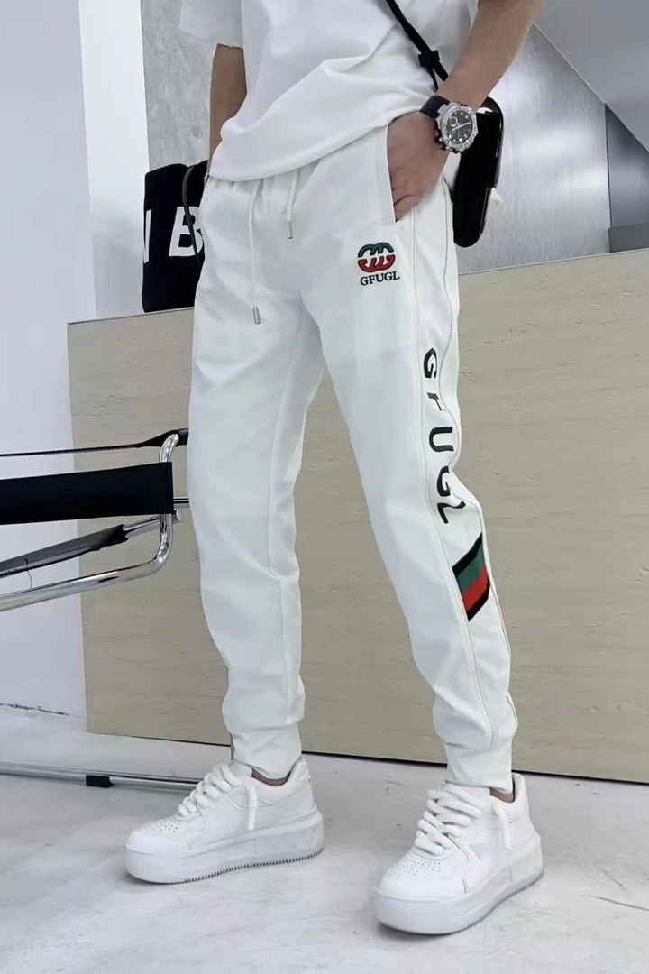 【天壹】夏季男士休闲束口潮流拼色织带时尚男装弹力休闲裤3303