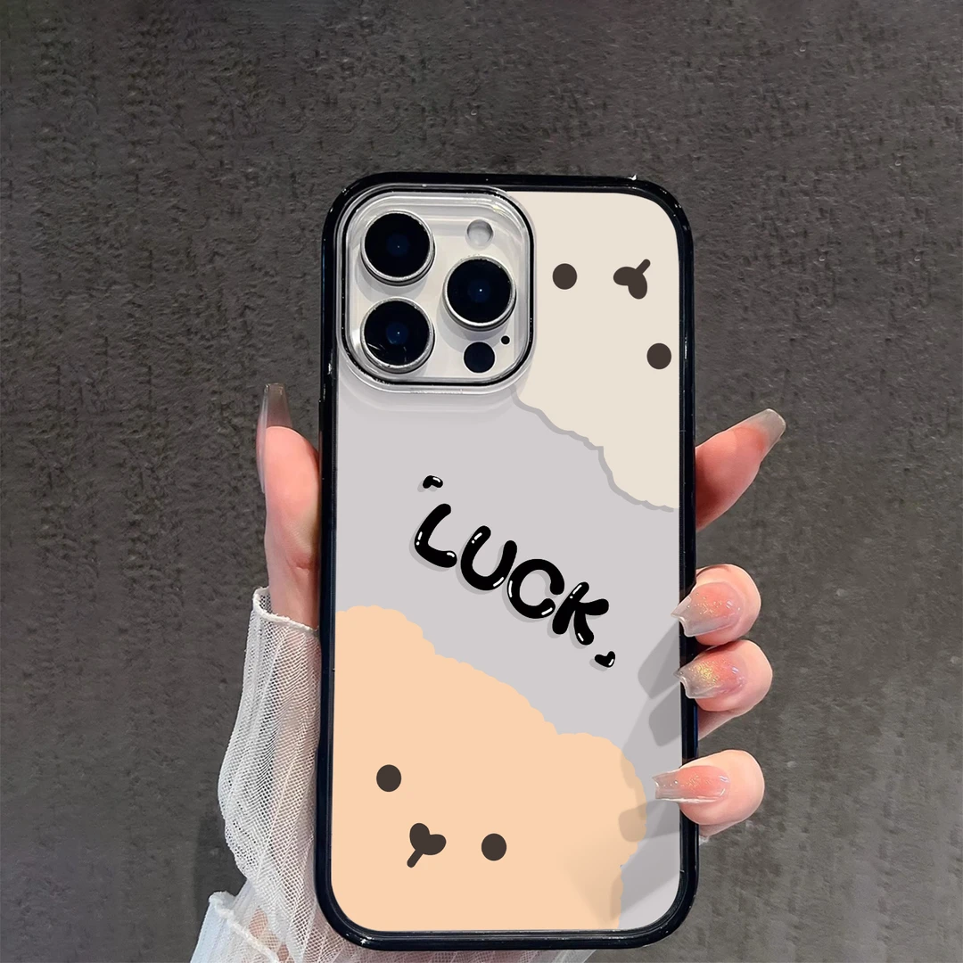 适用苹果16promax手机壳透明对角小熊保护套1全包iphone15pro软壳