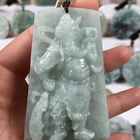 翡翠颈饰未镶嵌关二爷福利