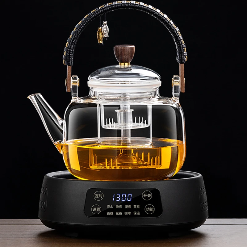 加厚玻璃煮茶壶蒸汽煮茶器家用电陶炉烧水煮茶炉养生壶耐热泡茶壶