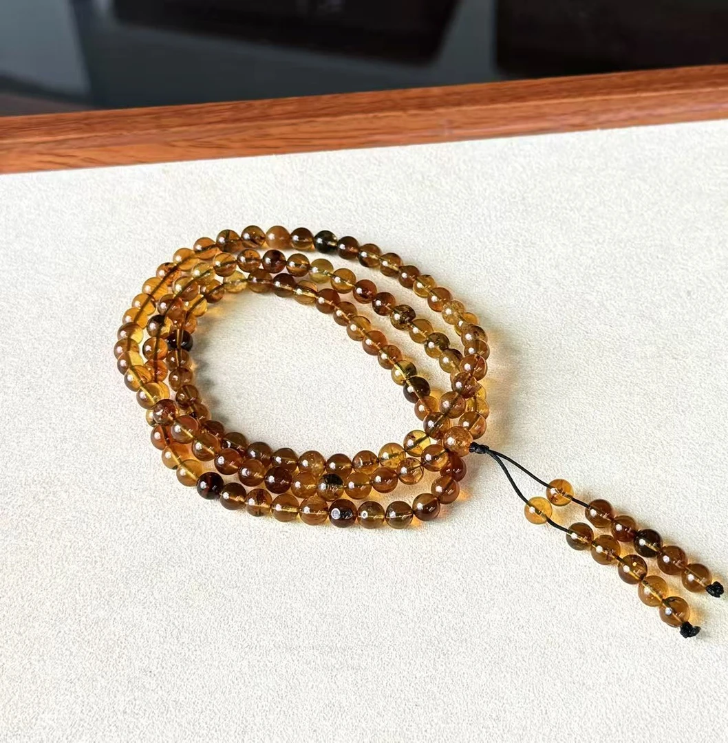 瞌睡虫-琥珀之王- 金蓝珀108项链