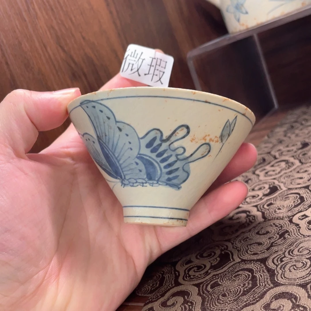 釉下手绘茶具微瑕