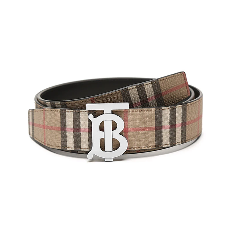 BURBERRY/博柏利Vintage典藏双面格纹专属TB标识皮带8046568 男款
