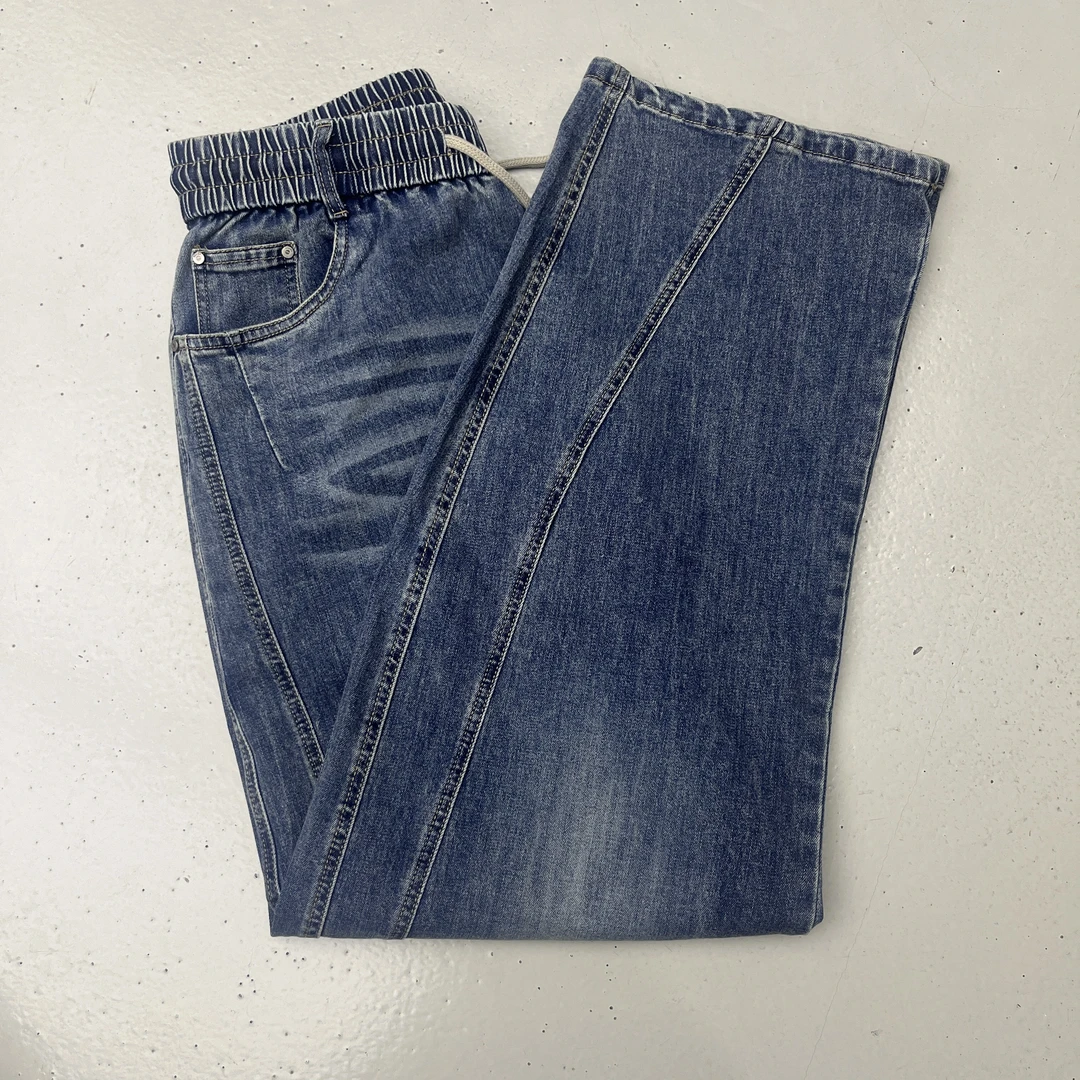 【蓝色牛仔裤】春款休闲裤大码长裤男装微胖男装胖子大码男装LK508