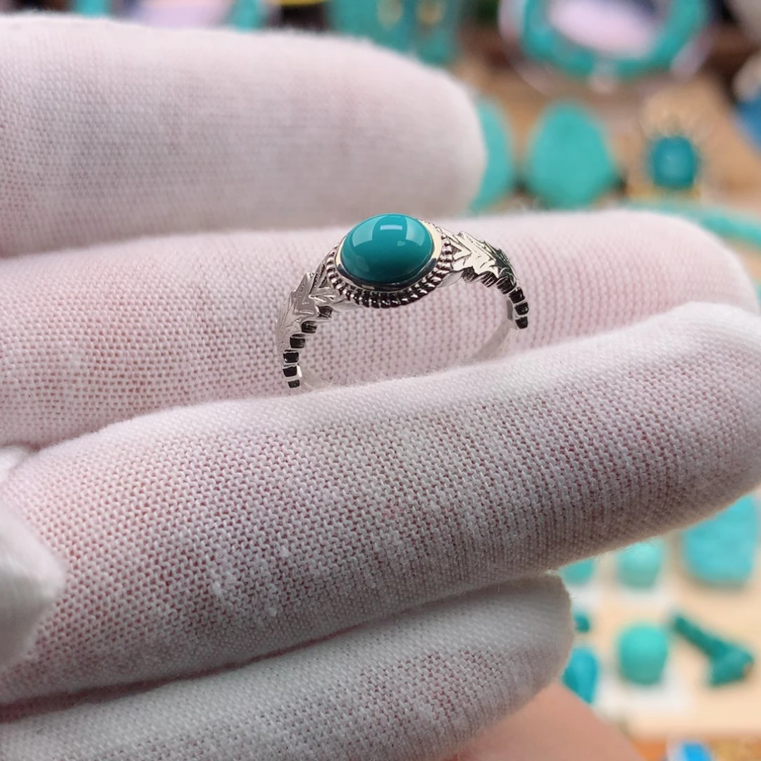 绿松石珠宝奇石银S925镶嵌