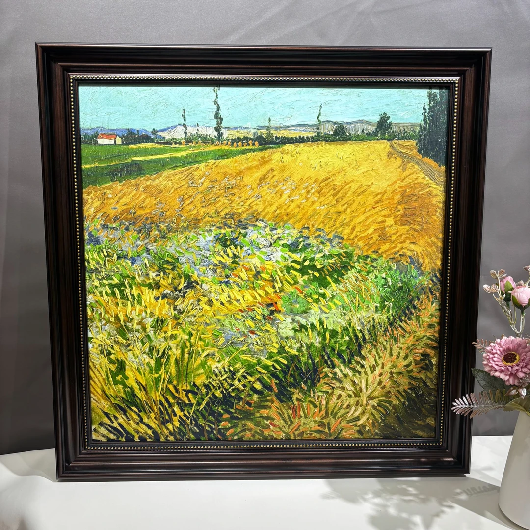 美式装饰画莫奈花园睡莲卧室床餐厅客厅挂画欧式复古玄关049