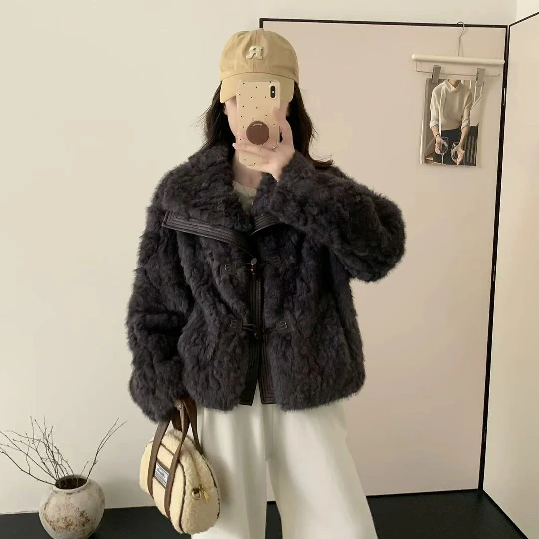 【MJK】2025新款翻领短款设计师短外套网红冬季5819