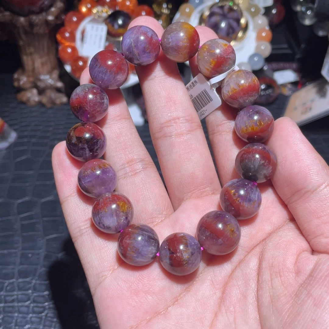 小***子水晶手链未镶嵌15mm极光四色手链