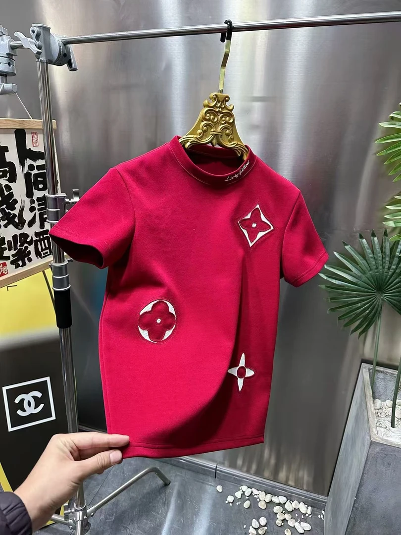 男士新款时尚轻奢休闲百搭圆领T恤K55